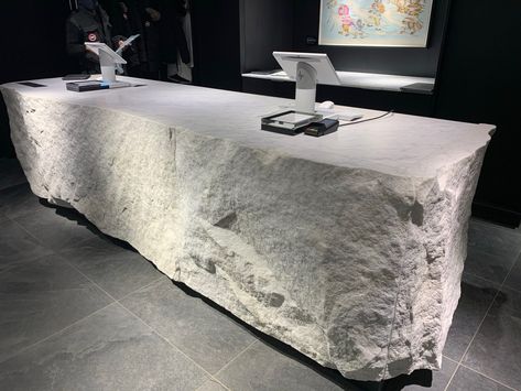 Granite Furniture, Stone Cabinet, Stone Counter, Reception Desk Counter, Marble Rock, Granite Tiles, Marble Trend, Interior Design Principles, Salon Suites Decor