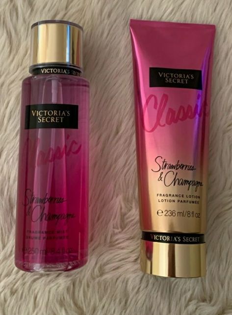 Victoria Secret Strawberry, Strawberry And Champagne, Victoria Secret Perfume Body Spray, Profumo Victoria Secret, Victoria Secret Body Spray, Victoria Secret Lotion, Victoria Secret Fragrances, Perfume Body Spray, Bath And Body Works Perfume