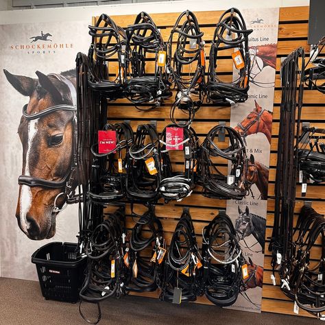 Saddle Pad Display, Horse Bridle Display, Equestrian Tack Locker, Saddle Pad Collection, Tack Store, Equestrian Facilities, Bridles, Horse Girl, Horse Tack