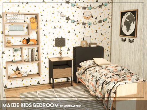 Sims 4 Bedrooms, Small Kids Bedroom, Furniture Cc, Mod Furniture, Sims 4 Bedroom, Sims 4 Children, Kids Room Furniture, Sims 4 Teen, Sims House Plans