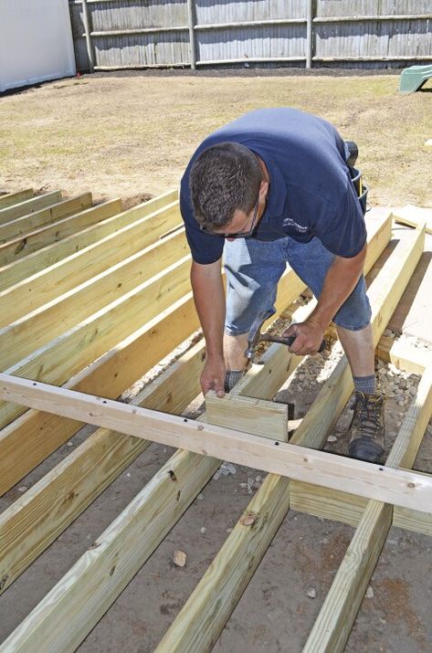 Decking Railing, Deck Building Plans, Easy Deck, Gazebo On Deck, Laying Decking, Deck Framing, Deck Building, Floating Deck, Deck Installation