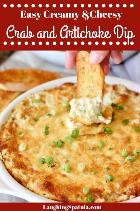 Crab Artichoke Dip, Baked Crab Dip, Artichoke Appetizer, Homemade French Onion Dip, Crab And Artichoke Dip, Crab Appetizer, Baked Crab, Healthy Party Food, Artichoke Dip Recipe