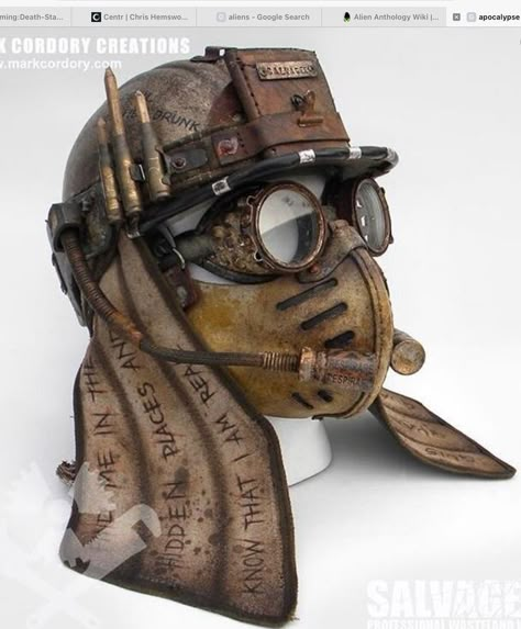 Mark Cordory, Apocalyptic Armor, Wasteland Warrior, Post Apocalyptic Costume, Apocalyptic Clothing, Mode Steampunk, Apocalypse Aesthetic, Apocalyptic Fashion, Cool Masks