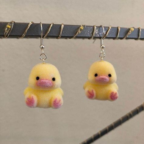 Aesthetic Etsy Finds, Earings Aesthetics, Cute Stuff To Buy, Toy Earrings, Duck Earrings, Cool Earrings, Weird Jewelry, Funky Earrings, Cute Clay