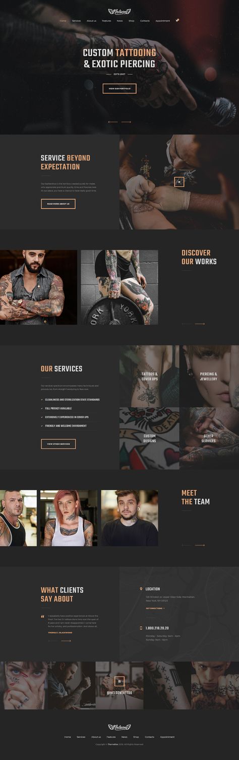 Tattoo Studio Website Design, Web Design Tattoo, Tattoo Shop Website Design, Tattoo Website Design Inspiration, Tattoo Web Design, Tattoo Website Design, Hairdresser Tattoo, Modern Barbershop, Wolfgang Weingart