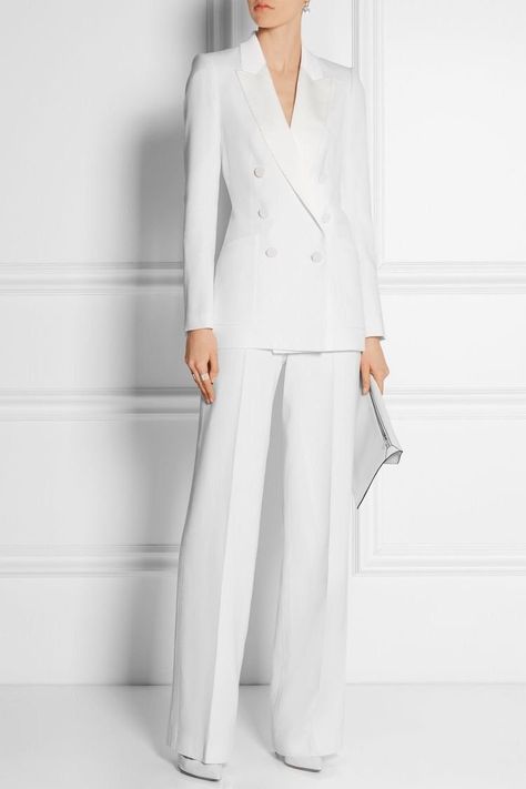 Buy White Double Breasted Pantsuit for Women Blazer and Wide Leg Pant Suit Set Customised Ladies Suit Women Cocktail Formal Wear Online in India - Etsy White Suit Wedding Women, Pantsuit For Women, Pant Suit Set, Ladies Suit, Wide Leg Pant Suit, Cocktail Formal, Women Blazer, Pantsuits For Women, Suit Women