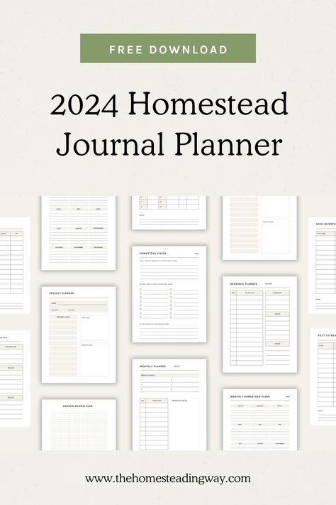 Homestead Journal Planner for 2024 - Free Download Free Homestead Planner, Home Planner Printables Free, Homestead Journal, Apartment Homestead, Homesteading Goals, Homestead Planner, Homestead Tips, Planner Freebies, Personal Budget Planner