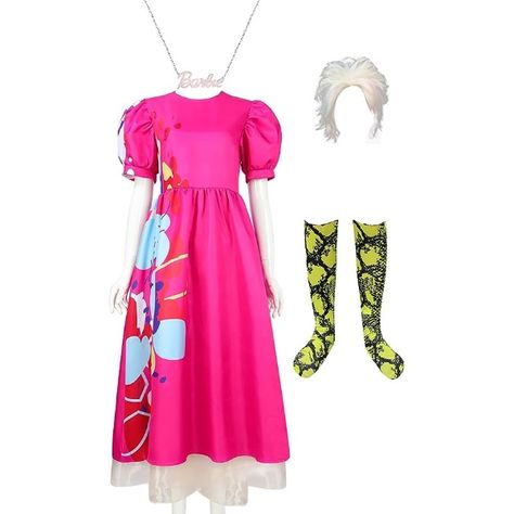 4 Best Weird Barbie Dress Options for Your Halloween Costume Diy Weird Barbie Costume, Weird Barbie Costume, Icon Party, Weird Barbie, Pink Dress Outfits, Ugly Dresses, Movie Merchandise, Funny Dresses, Barbie Costume