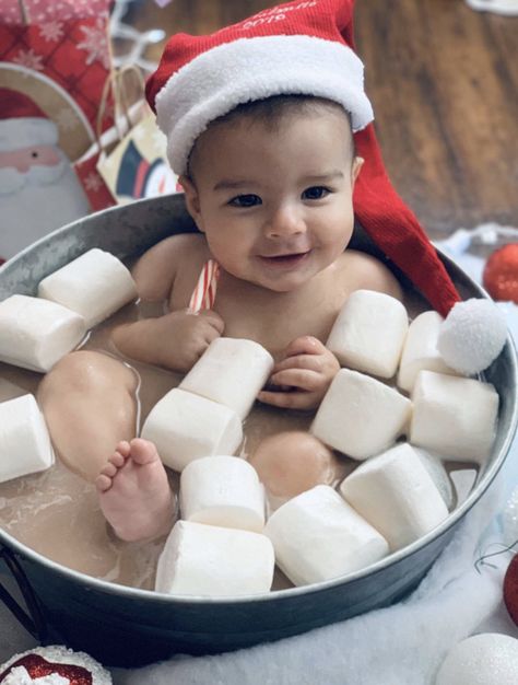 Holiday Baby Pictures, Baby Milk Bath, Baby Holiday Photos, Milk Bath Photos, Baby Christmas Photography, Christmas Baby Pictures, Milk Bath Photography, Baby Milestones Pictures, Baby Christmas Photos