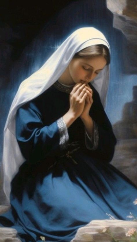 Virgin Mary Painting, Mother Mary Pictures, St Bernadette, Saint Bernadette, Spiritual Photos, Jesus Mother, Virgin Mary Art, The Will Of God, Mother Mary Images