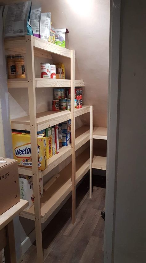 Shelving Ideas For Under Stairs Closet, Under Stairs Shelves Diy, Under Stairs Cupboard Shelving, Under The Stairs Shelving, Pantry Design Under Staircase, Kitchen Cupboard Under Stairs, Under The Stairs Shelves, Storage For Under Stairs, Understairs Storage Shelves