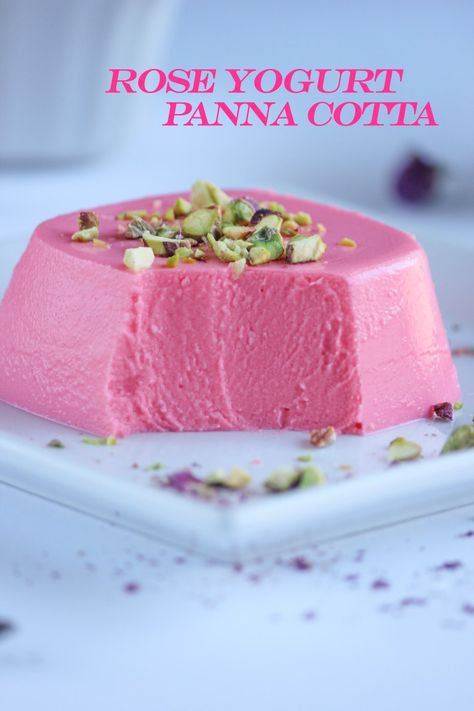 Yogurt Panna Cotta, Pakistani Desserts, Iranian Recipes, Panna Cotta Recipe, Chilled Desserts, Rose Recipes, Baking Inspiration, Fancy Desserts, All Recipes