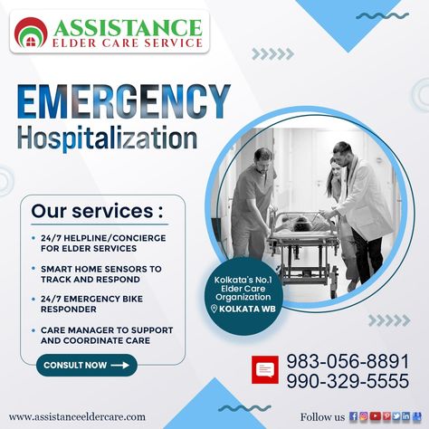 Hospital Services Poster, Hospital Poster, Care Coordination, Care Organization, Emergency Medical Services, List Design, Emergency Care, Nursing Care, Senior Care