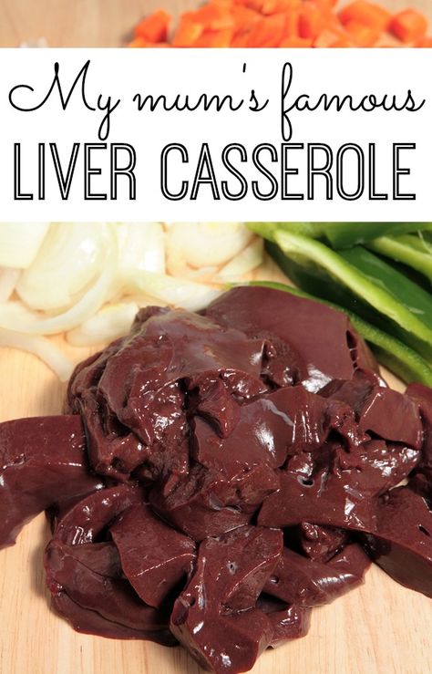 A delicious casserole recipe for liver lovers everywhere! Liver And Bacon, Liver Pate Recipe, Offal Recipes, Chicken Liver Recipes, Pate Recipes, Yummy Casserole Recipes, Liver And Onions, Liver Recipes, Beef Liver