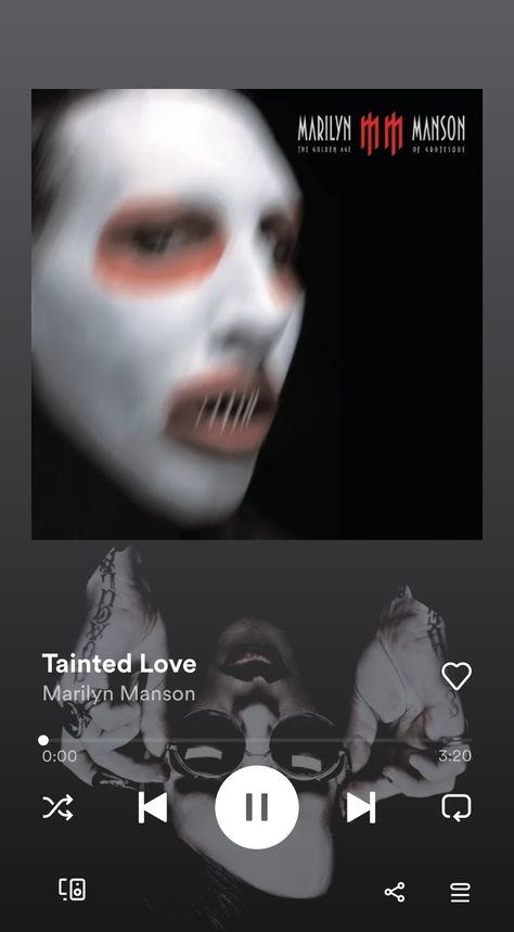 Songs.Spotify.Marilyn Manson Tainted Love, Spotify Songs, Marilyn Manson, Halloween Face Makeup, Songs, Movie Posters, Music, Quick Saves, Film Posters