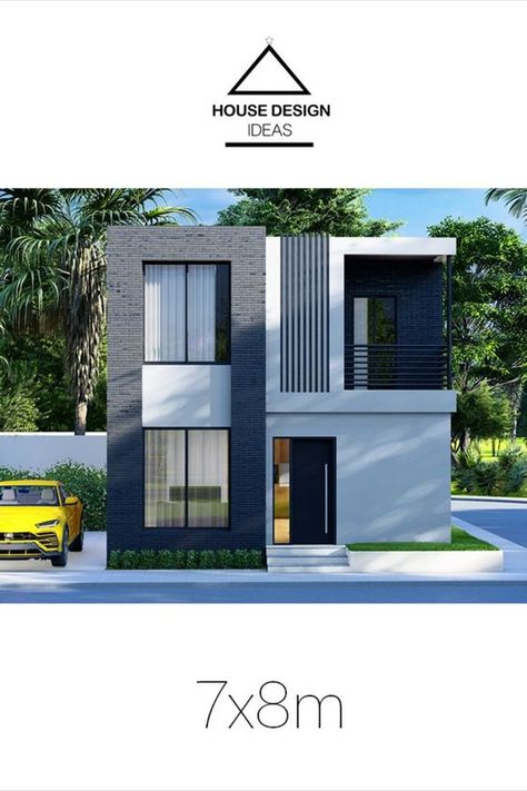 Contemporary Two Story House Exterior, Architectural House Plans 2 Story, Tiny Modern House Exterior, Modern Small House Design Exterior, Modern Two Story Homes, Two Storey House Plans Modern, Two Story House Design Modern, Small 2 Storey House Design Modern, 2 Story Small House Plans