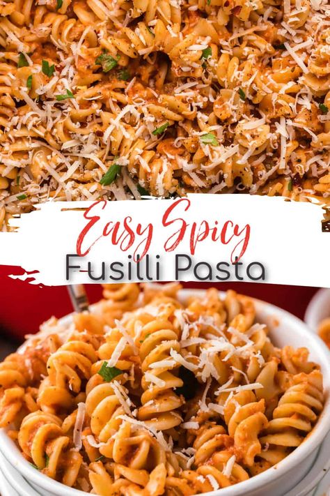 Are you a pasta lover looking to spice things up? This Easy Spicy Fusilli Pasta is a delicious Italian dish you’re sure to love! Fusilloni-pasta Recipe, Fussili Pasta Recipes, Spicy Pasta Sauce Recipes, Fusili Pasta Recipes, Spicy Fusilli Pasta, Fussili Pasta, Fusilli Pasta Recipes, Fusilli Pasta Recipe, Fusili Pasta