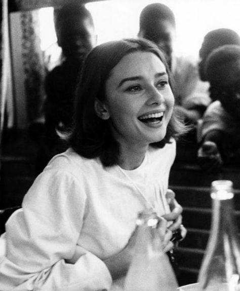 Happy girls are the prettiest girls Audrey Hepburn, Other People, A Woman, Black And White, White, Black