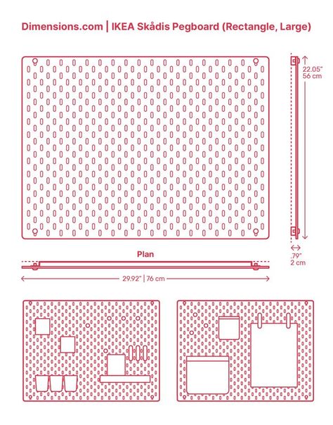 The IKEA Skådis Pegboard is a great buy for homeowners looking for a functional wall organizer for their pens, accessories, and small items. It has a perfect size, impressive design, and is multifunctional, so you can mount it vertically or horizontally. It was designed by Eva Lilja Löwenhielm and made of fiberboard and powder-coated steel. Downloads online #noticeboards #pegboard #office #decor #organization #objects #ikea How To Install Pegboard, Ikea Organizer, Wall Organizer Diy, Ikea Pegboard, Office Decor Organization, Wooden Pegboard, Steel Pegboard, Metal Pegboard, Ikea Organization