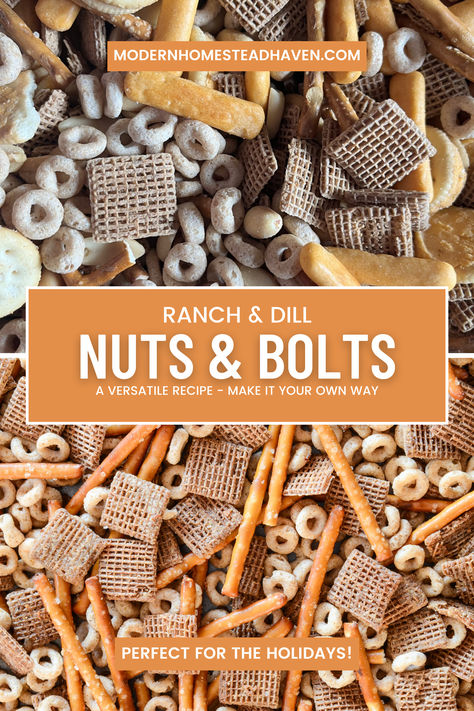 I love Christmas. I love to bake and make hundreds of little treats for my family and friends. This recipe is one of my favourites. It is so easy and versatile - perfect for those who like to play with their own flavor. These nuts & bolts have a zesty ranch flavor that everyone seems to love. This is a perfect last minute treat to bring to your Christmas celebrations! Christmas Nuts And Bolts, Sweet Nuts And Bolts Recipe Christmas, Nuts & Bolts Recipe, Nuts N Bolts Recipe, Homemade Nuts And Bolts Recipes, Christmas Nuts And Bolts Recipe, Ranch Nuts And Bolts Recipe, Nuts And Bolts Recipe Best, Nuts N Bolts