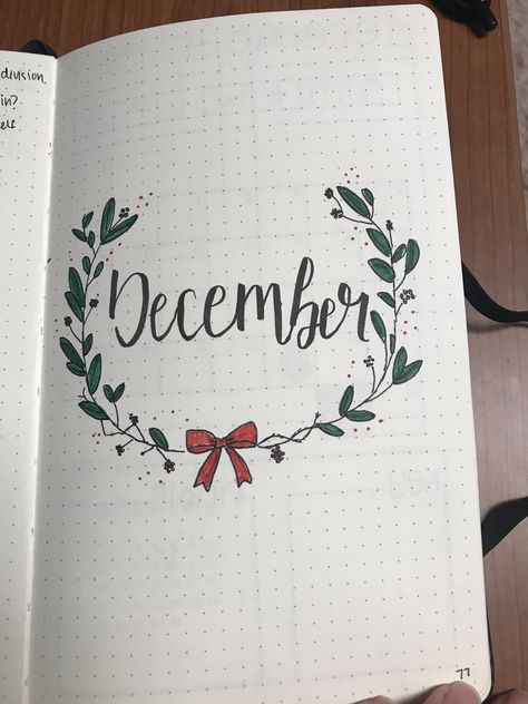 December title page December Title Page, December Title, December Writing, Presentation Ideas For School, Journal Designs, Welcome December, December Bullet Journal, Journal Tips, Holiday Homework