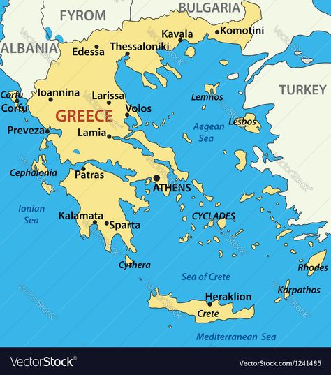 Map Of Greece, Crete Heraklion, Greece Map, Karpathos, Greece Islands, Country Maps, Europe Map, Illustrated Map, Thessaloniki