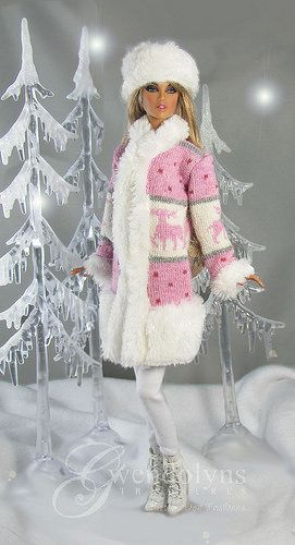 Pink Reindeer coat 1 | by Gwendolyns Treasures Pink Reindeer, Cute Barbie, Doll Boots, Clothes For Dolls, Dress Barbie Doll, Bad Barbie, Barbie Doll Clothing Patterns, Christmas Barbie, Vintage Barbie Clothes