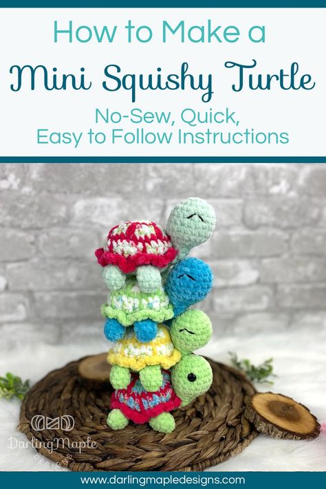 Get your crochet hooks ready and dive into this adorable Mini Squishy Turtle Amigurumi crochet pattern from Darling Maple Designs! This no-sew, squishy delight will have you hooked (pun intended). Follow us for more delightful amigurumi patterns! Diy Crochet Turtle Free Pattern, No Sew Turtle Crochet Pattern Free, Small Crochet Amigurumi Free Pattern, Crochet Figures, Mini Squishy, Turtle Crochet Pattern, Turtle Amigurumi, Crochet Turtle Pattern, Keychain Patterns