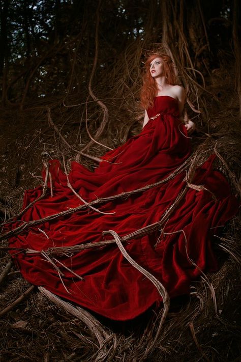 Fairy Gown, Fairytale Photoshoot, Fantasy Princess, Beautiful Beach Wedding, Trendy Tree, Red Gowns, Tree Roots, Shoot Ideas, Dark Academia