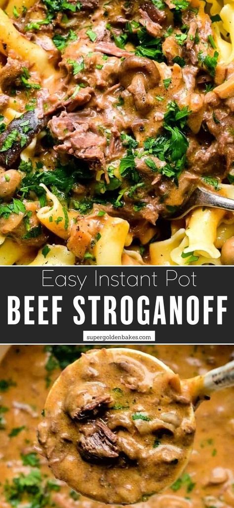 Pressure Cooker Beef Stroganoff, Instant Pot Beef Stroganoff, Instant Pot Stew, Beef Recipe Instant Pot, Slow Cooker Beef Stroganoff, Stew Meat Recipes, Stroganoff Recipe, Best Instant Pot Recipe, Instant Pot Recipes Chicken