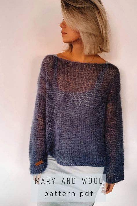 Mohair Sweater Pattern Free Knitting Ravelry, Mohair Yarn Projects, Mohair Sweater Crochet, Mohair Crochet Sweater, Mohair Sweater Pattern, Mohair Knitting, Pull Mohair, Ravelry Knitting, Knitting Patterns Free Sweater