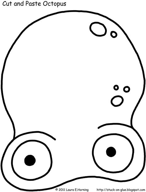 Give Your Octopus a Paintbrush (or 8): February 2011 Face Template For Kids, Octopus Face, Octopus Head, Head Template, Octopus Coloring Page, Octopus Crafts, 8 February, Ocean Unit, Face Template