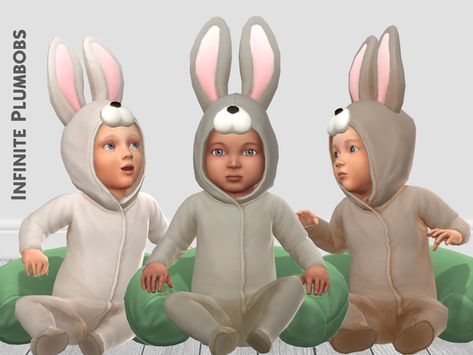 Infants Cc, Animated Rabbit, Infant Cc, Sims 4 Cc Clothes, Bunny Sketches, Sims Furniture, Bunny Onesie, Bunny Room, Bunny Cages