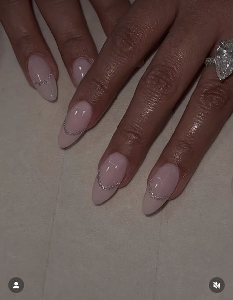 Pearl Tip Acrylic Nails, Pearly French Tip Nails, French Nails Pearl, French Tip Nails With Gems Rhinestones, Short Nails Inspo, Acrylic Nails Toes, January Nail, Posh Nails, Bday Nails