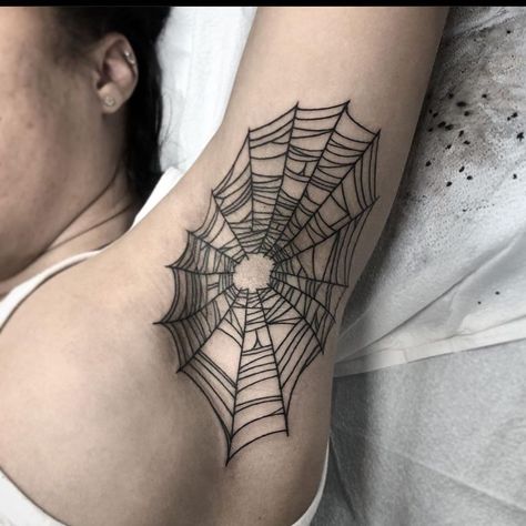 Inner Elbow Spider Web Tattoo, Spiderweb Armpit Tattoo, Live Free Tattoo, Arm Tattoos For Women Forearm, Tattoo Spider, Armpit Tattoo, Tattoo Design For Hand, Spider Web Tattoo, Web Ideas