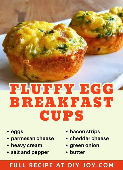 Fluffy Egg Breakfast Cups Large Egg Muffin Cups, Fluffy Egg Cups, Scrambled Egg Cups, Keto Egg Cups Breakfast, Egg Muffins With Cottage Cheese, Muffins Breakfast Healthy, Muffins With Cottage Cheese, Cottage Cheese Egg Muffins, Healthy Egg Muffins