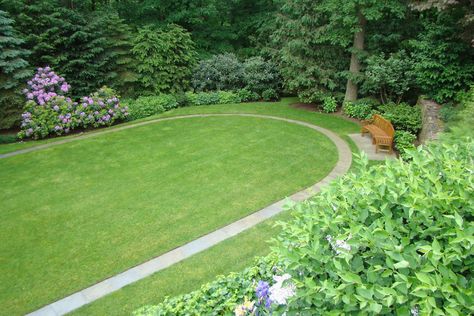 Gardening on Pinterest | Hose Holder, Landscape Design and ... Oval Lawn, Garden Design Flowers, Serenity Garden, October Flowers, Backyard Balcony, Sustainable Landscaping, Healing Garden, Healthy Lawn, Grass Seed