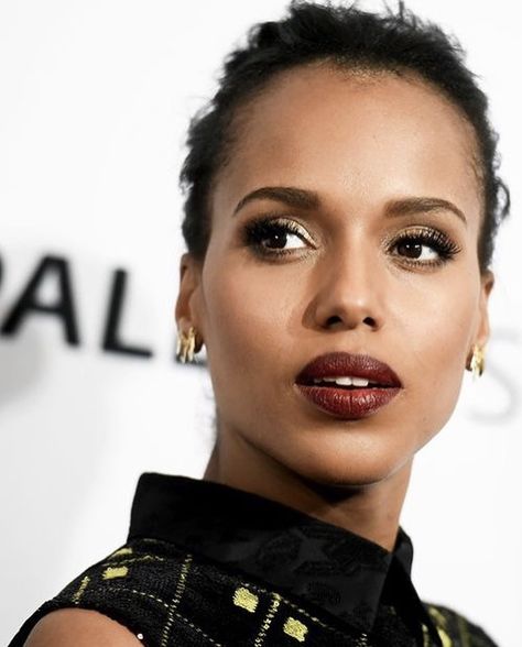 Kerry Washington Makeup, Kerry Washington Hair, Kerry Washington Style, Brown Girls Makeup, Kerry Washington, Beautiful Lips, Celebrity Makeup, Gorgeous Makeup, Makeup Eyeliner