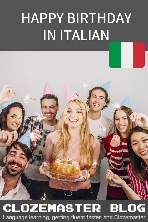 How to Say “Happy Birthday” in Italian Do you want to learn how to wish a happy birthday in #Italian to make your Italian friend feel extra special? Italian people love to celebrate anniversaries and special occasions, so you may want to learn what to say in these social situations!  #LearnItalian #LearnLanguages  https://www.clozemaster.com/blog/happy-birthday-in-italian/ Happy Birthday In Italian, Happy Birthday Italian, Italy Birthday, Happy Birthday Lyrics, Dance Party Birthday, Happy Birthday 18th, Learn Languages, Italian Language Learning, Learn Italian