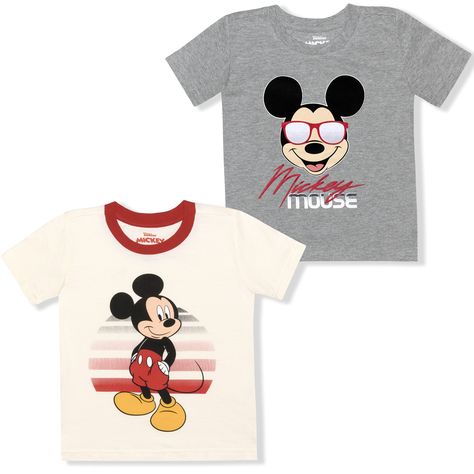 PRICES MAY VARY. 100% Cotton Pull On closure Machine Wash TIMELESS COOL: Mickey Mouse shirts effectively mix trend and child-like fun making kids look even more adorable. This Disney Shirt Set is inclusive of 2 graphic tees that he can wear any season. Mickey shirts will always be on top of kids fashion, so your next child can wear them too! SAFE ON SKIN: Designed to match kids' active nature, our shirts for boys are made of 100% cotton with soft odorless graphics. Our skin don't react to cotton Mouse Nails, Mickey Mouse Shoes, Tee Outfits, Party Graphic, Mickey Mouse Costume, Disney With A Toddler, Disney Toddler, Mickey Mouse Birthday Party, Mickey Shirt