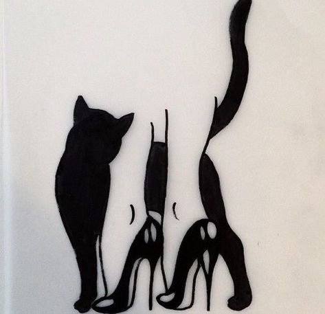 Johnny Gloom, Silhouette Chat, Gotik Tattoo, Black Cat Tattoos, Halloween Tattoo, Tattoo Flash Art, Flash Art, Arte Animal, Cat Tattoo