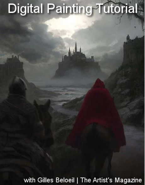 Exclusive: A Digital Painting Tutorial with Gilles Beloeil, from The Artist's Magazine | ArtistsNetwork.com #DigitalArt #art #fantasy #Photoshop #DigitalPainting Concept Art World, Red Cape, Fantasy Setting, Digital Painting Tutorials, A Castle, Fantasy Concept Art, Arte Fantasy, Fantasy Inspiration, Medieval Fantasy