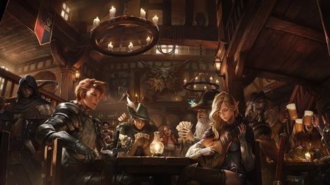 #candles fantasy art pointed ears #tavern #1080P #wallpaper #hdwallpaper #desktop People Sitting Around A Table, Tavern Art, Taverna Medieval, Rpg Wallpaper, Medieval Tavern, Fantasy Vibes, Medieval Music, Heroic Fantasy, Dnd Art