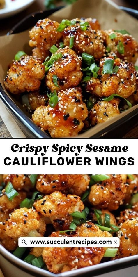 Whip up these easy Spicy Sesame Cauliflower Wings in no time! Crispy, spicy, and full of savory sesame goodness, they’re a hit every time. Baked Cauliflower Recipe, Sesame Cauliflower, Crispy Cauliflower, Cauliflower Wings, Baked Cauliflower, Broccoli Cauliflower, Healthy Meal Ideas, Business Content, Keto Cooking