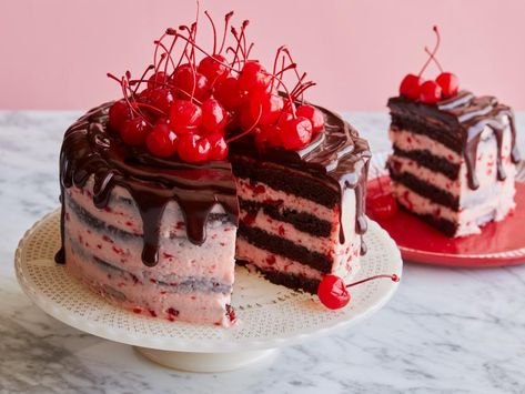 Cherry Coke Cake Recipe | Food Network Kitchen | Food Network Cherry Coke Cake, Cherry Frosting, Coke Cake, Pizza Sugar Cookie, Cola Cake, Devils Food Cake Mix Recipe, Cherry Coke, Cake Show, Fathers Day Cake