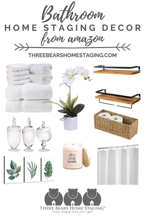 Staging A Bathroom, Amazon Bathroom Decor, Bathroom Staging, Decor From Amazon, Staging Decor, Finds On Amazon, Home Staging Tips, Amazon Decor, Lets Stay Home