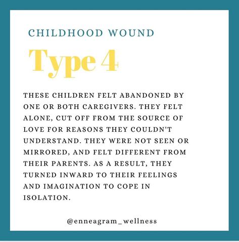 April Poolson on Instagram: “These wounds can be either real or perceived. Our childhood wounds may offer many answers to our adult struggles. Descriptions are from…” Enneagram Childhood, Infp Dreamer, Innocent Archetype, 4 Enneagram, Childhood Wounds, Type 4 Enneagram, Enneagram 3, Enneagram 2, Infj Type