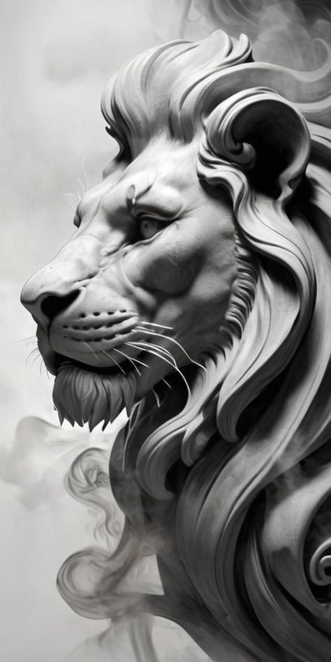 Lion Statue Tattoo Design, Greek Lion Statue, Majestic Lion Tattoo, Lion Architecture, Filligree Tattoos Designs, Lion Statue Tattoo, Roman Tattoo Design, Statue Tattoo Design, Leon Tattoo