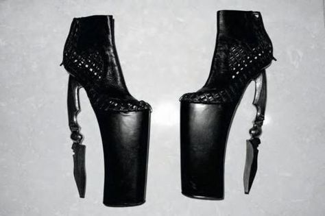 lady gaga's knife heels Knife Heels, Lady Gaga Shoes, Stiletto Knife, Extreme High Heels, Terry Richardson, Ugly Shoes, Statement Shoe, Crazy Shoes, Shoe Obsession