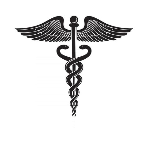 Hermes Tattoo, Caduceus Tattoo, Medical Caduceus, Doctor Logos, Medicine Logo, Caduceus Symbol, Hospital Logo, Medical Tattoo, Medical Logo Design